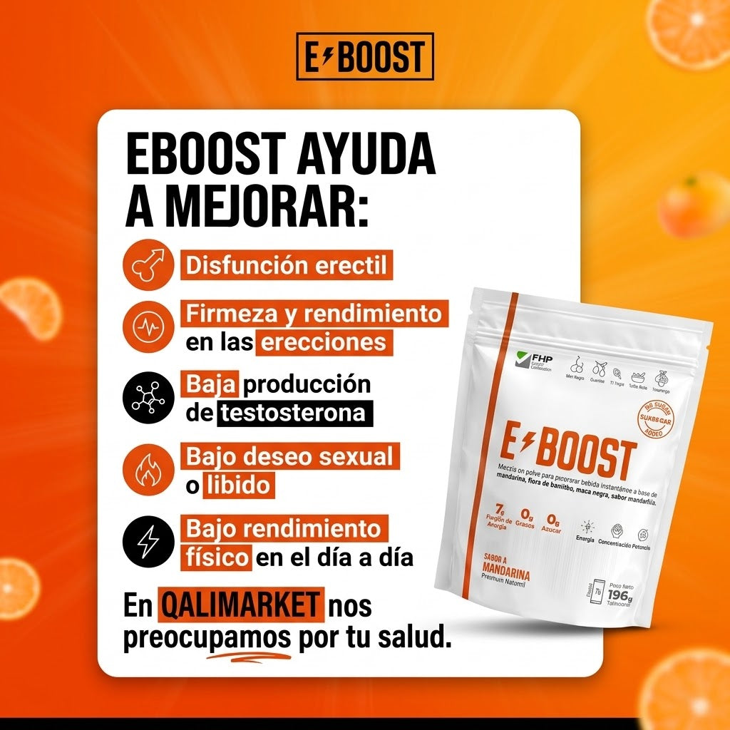 EBOOST | Vigorizante Sexual Natural | Tu aliado en el ring | Maca Negra, Huarnapo Macho, Guaraná | 28 Tomas por Pack